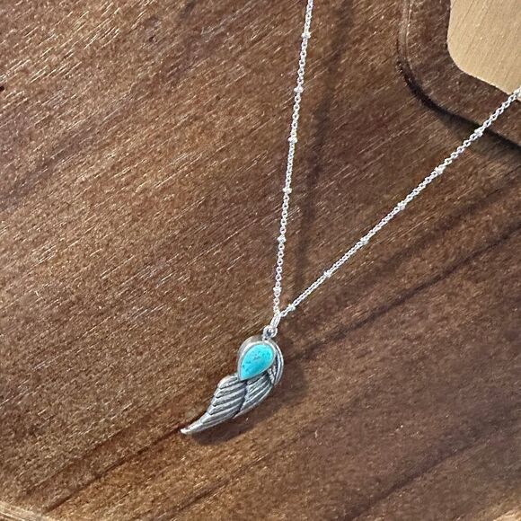 Native American Eagle Turquoise Necklace, Genuine Sterling Silver & Turquoise S - Picture 13 of 15